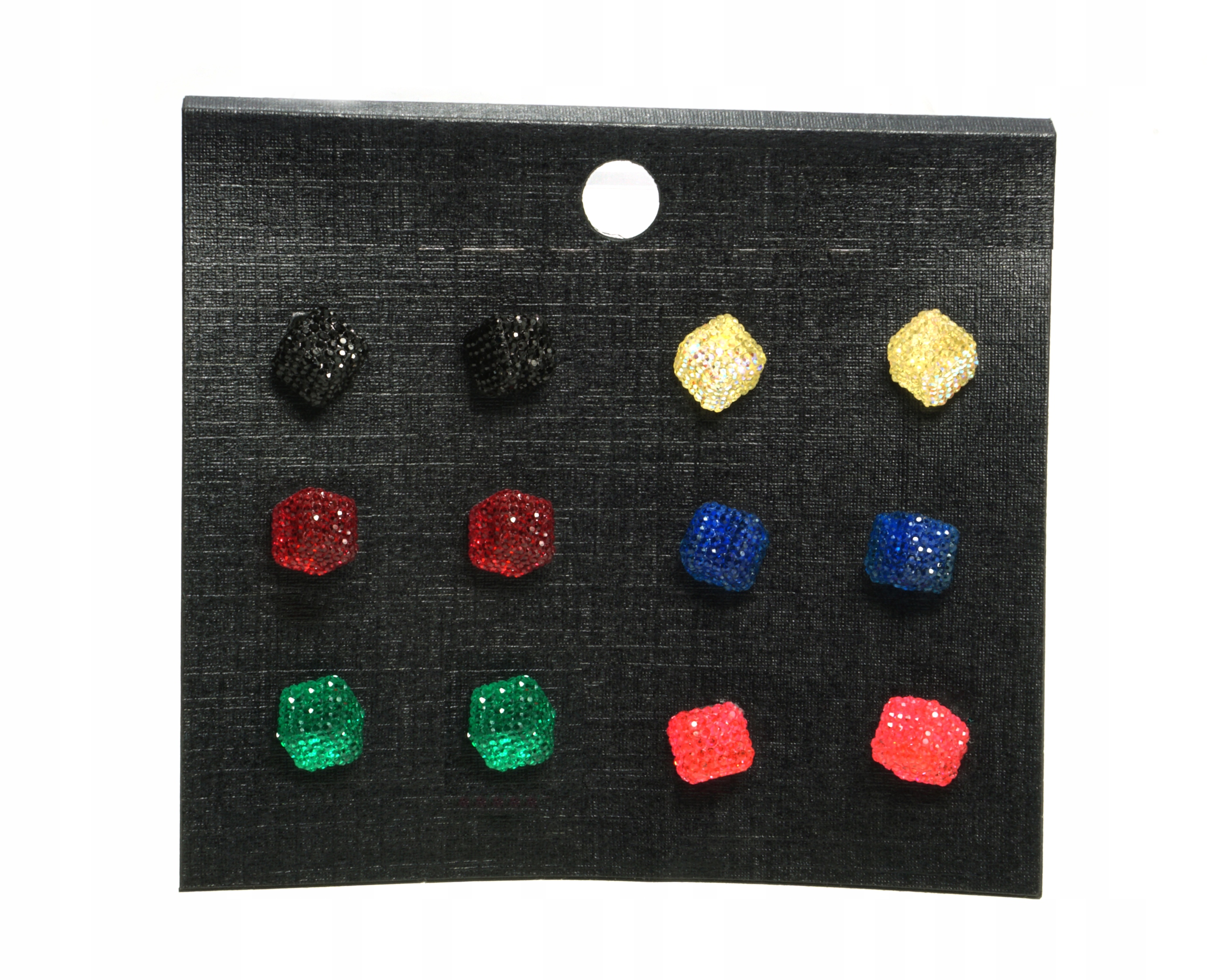 

Zestaw kolczyków 6 par kostki kryształkowe cubes