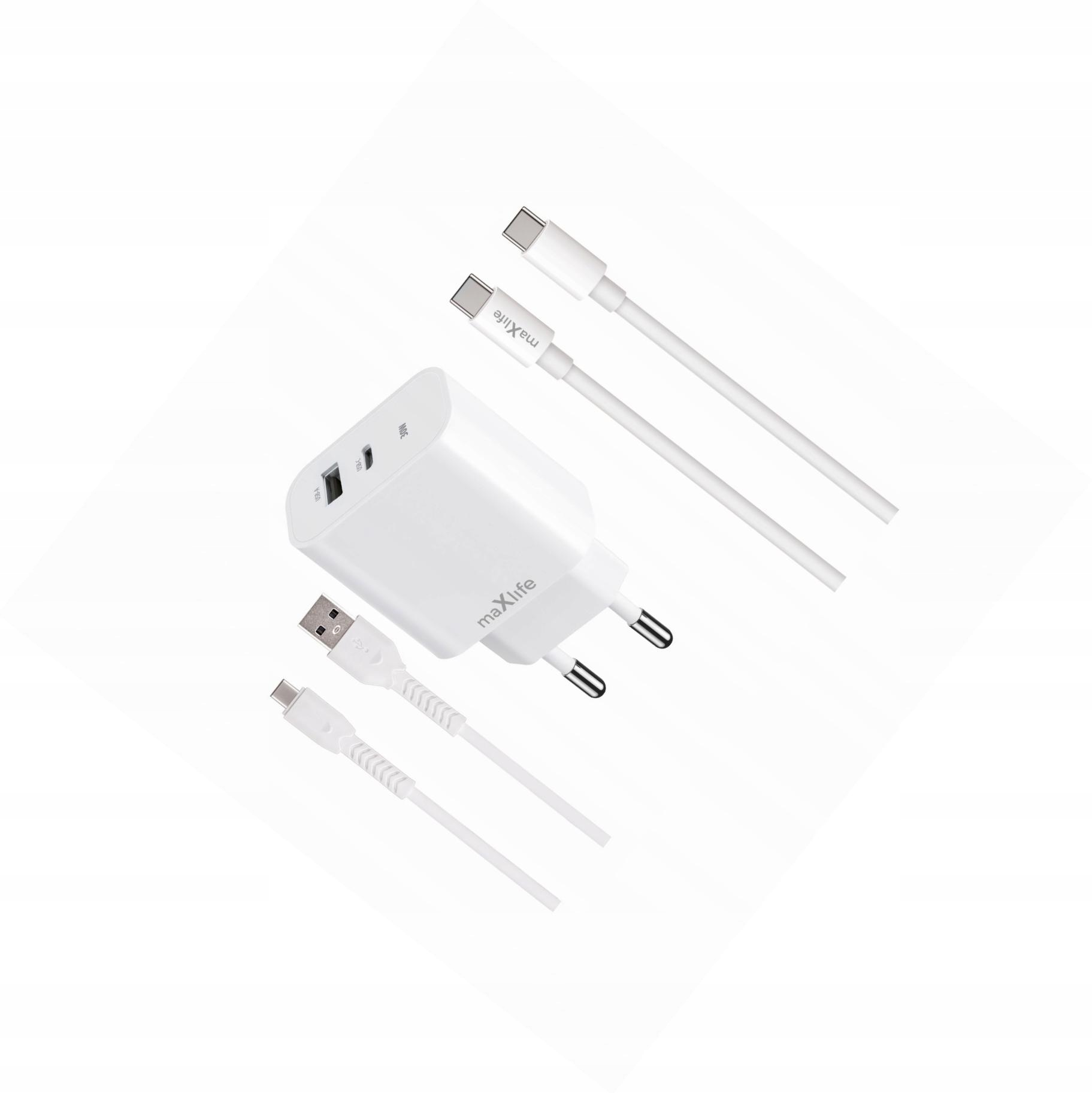 Szybka ładowarka 30W 2 wejścia z dwoma kablami Usb-c do Samsung Galaxy M12