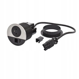 Nábytková zásuvka 2P+Z/USB A+C/RJ45 Biela 654701