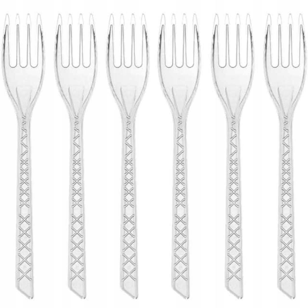 Widelce plastikowe "Medium", transparentne 24 szt.