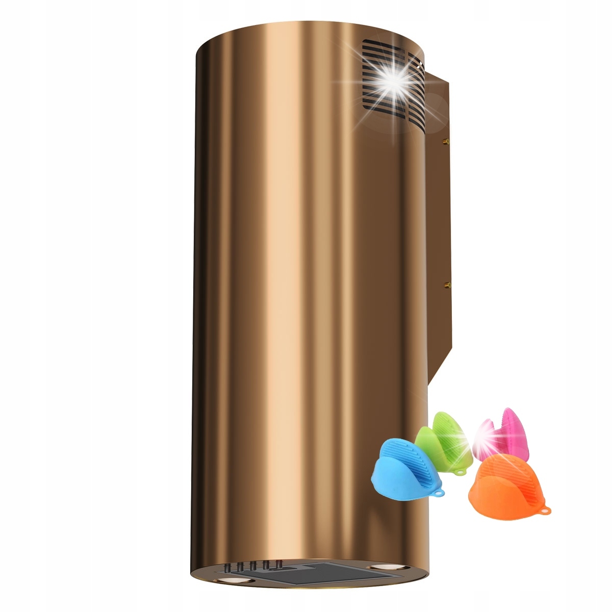 Okap kuchenny kominowy Maan Tuba Elba Wpb 835 Miedziany Połysk Przyścienny