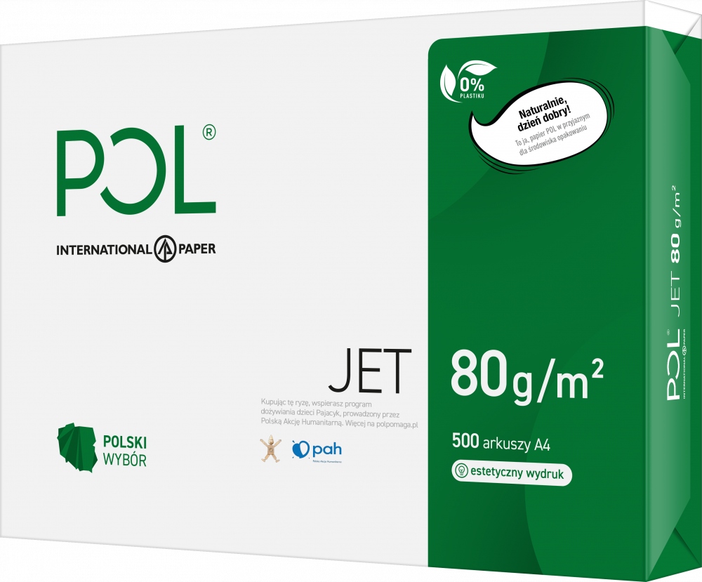 

Papier ksero ekologiczny Poljet A4 80g/m2 500 ark