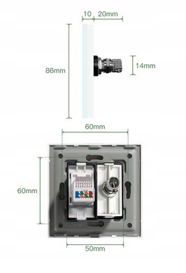 GNIAZDKO INTERNETOWE RJ45 + ANTENA SZKLANE LAN SAT Przeznaczenie Antenowe Internetowe
