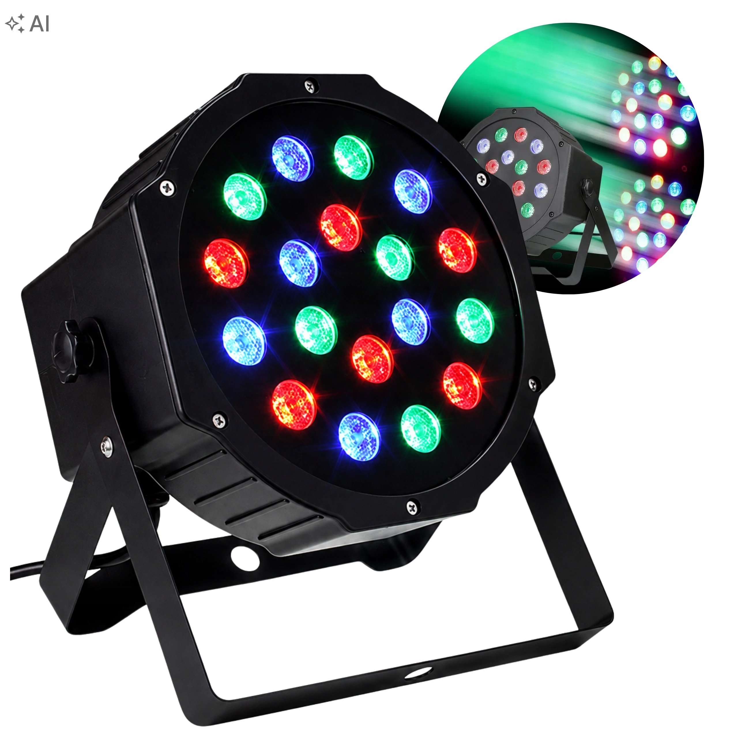 Reflektor Led 18 Rgb 18W Kolorofon Dyskotekowy DMX Stroboskop
