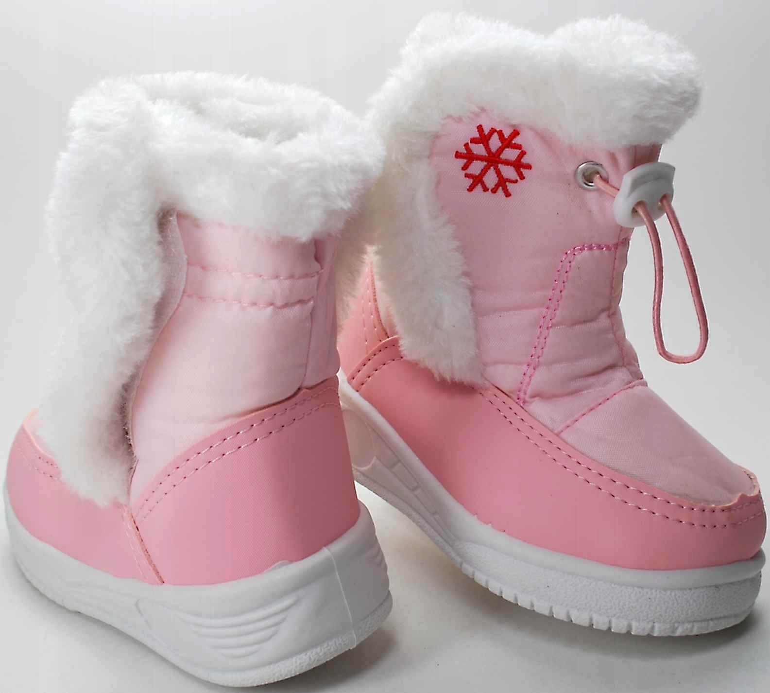 Różowe Ciepłe ŚNIEGOWCE kożuch na rzep 29 Marka Inna marka