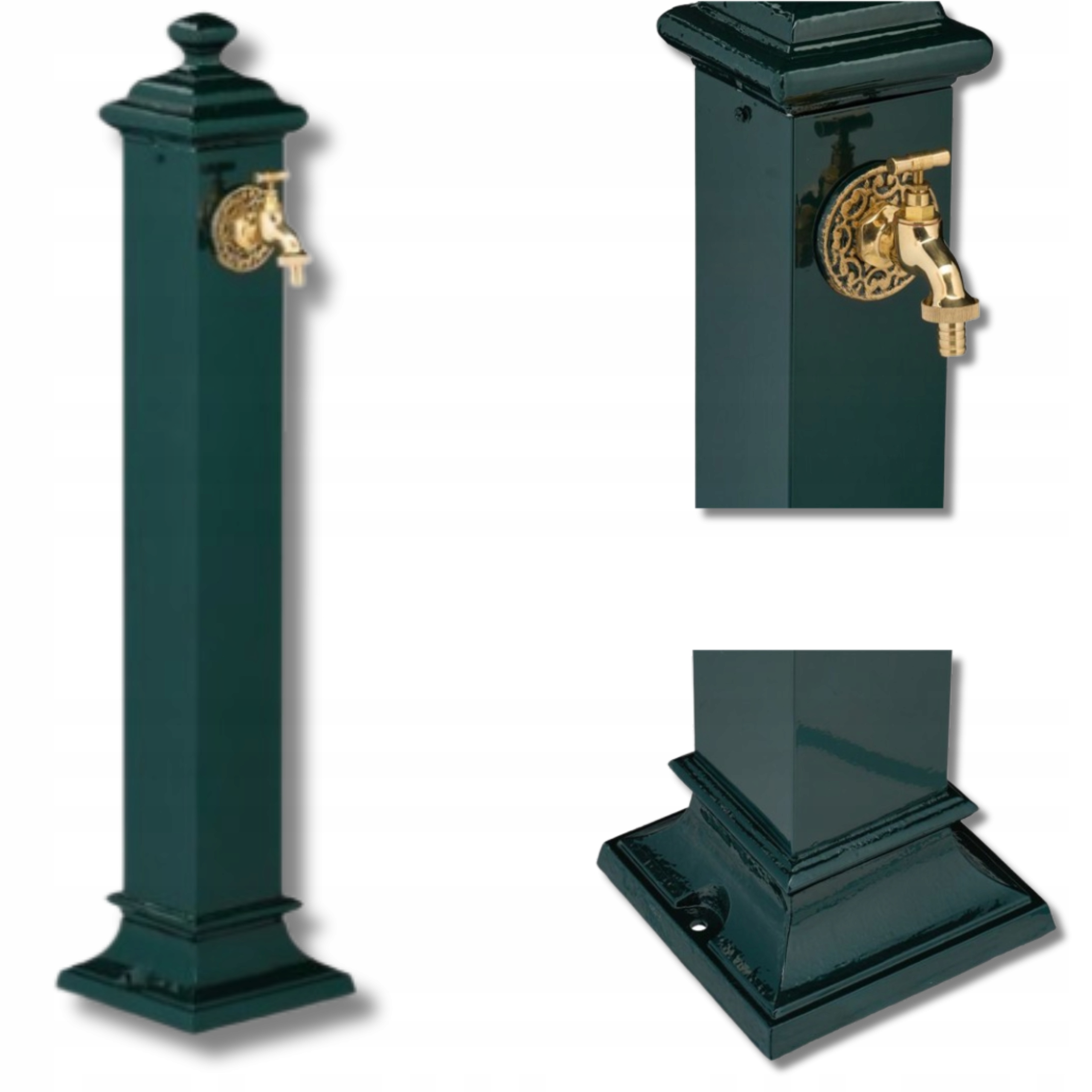 Hydrant Ogrodowy Slupek Ujecie Wody Stojak Metalowy Kran Waz Ogrod Zielony