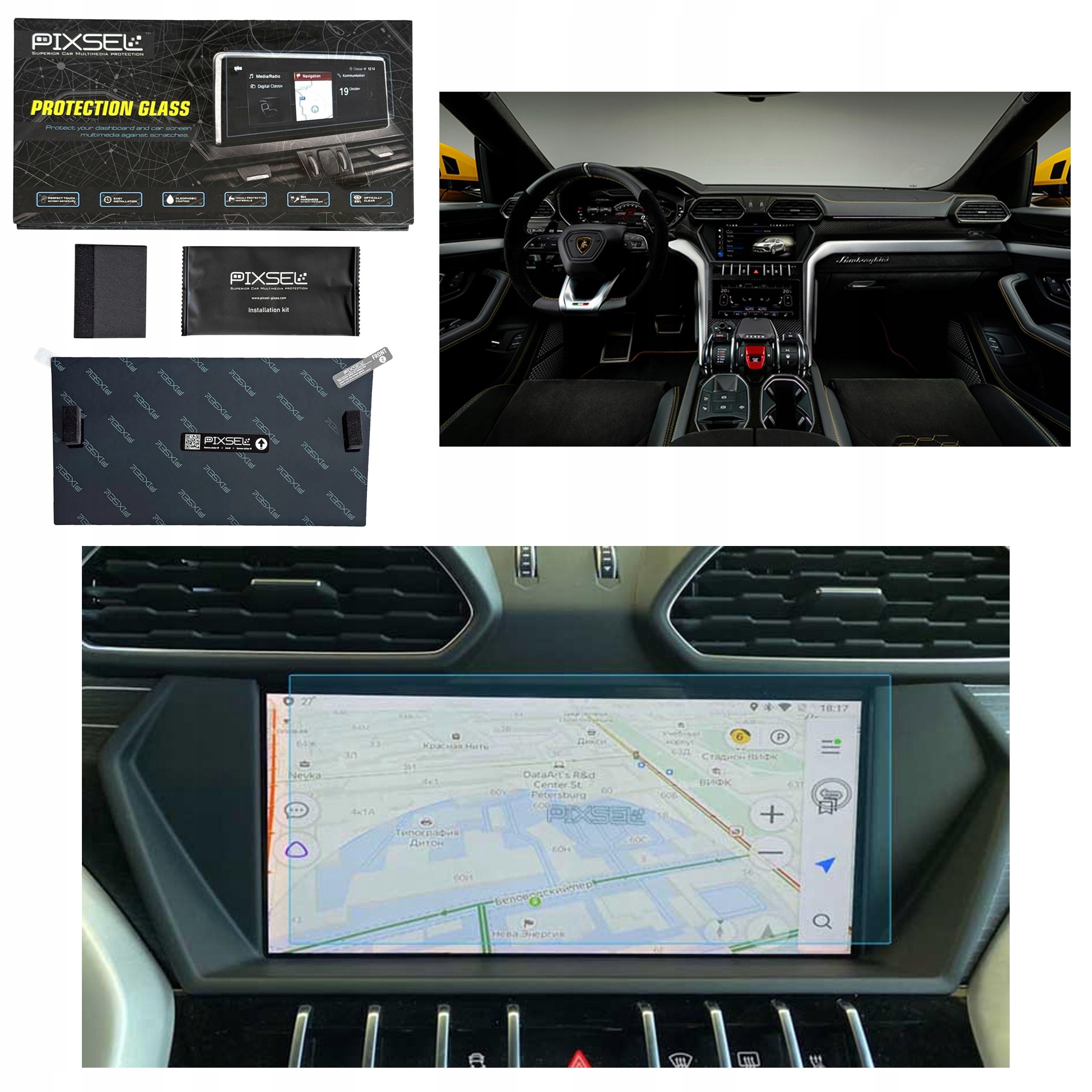 Antyodciskowe Matowe Szkło Ochronne Lamborghini URUS-10.1“ 2018-2023