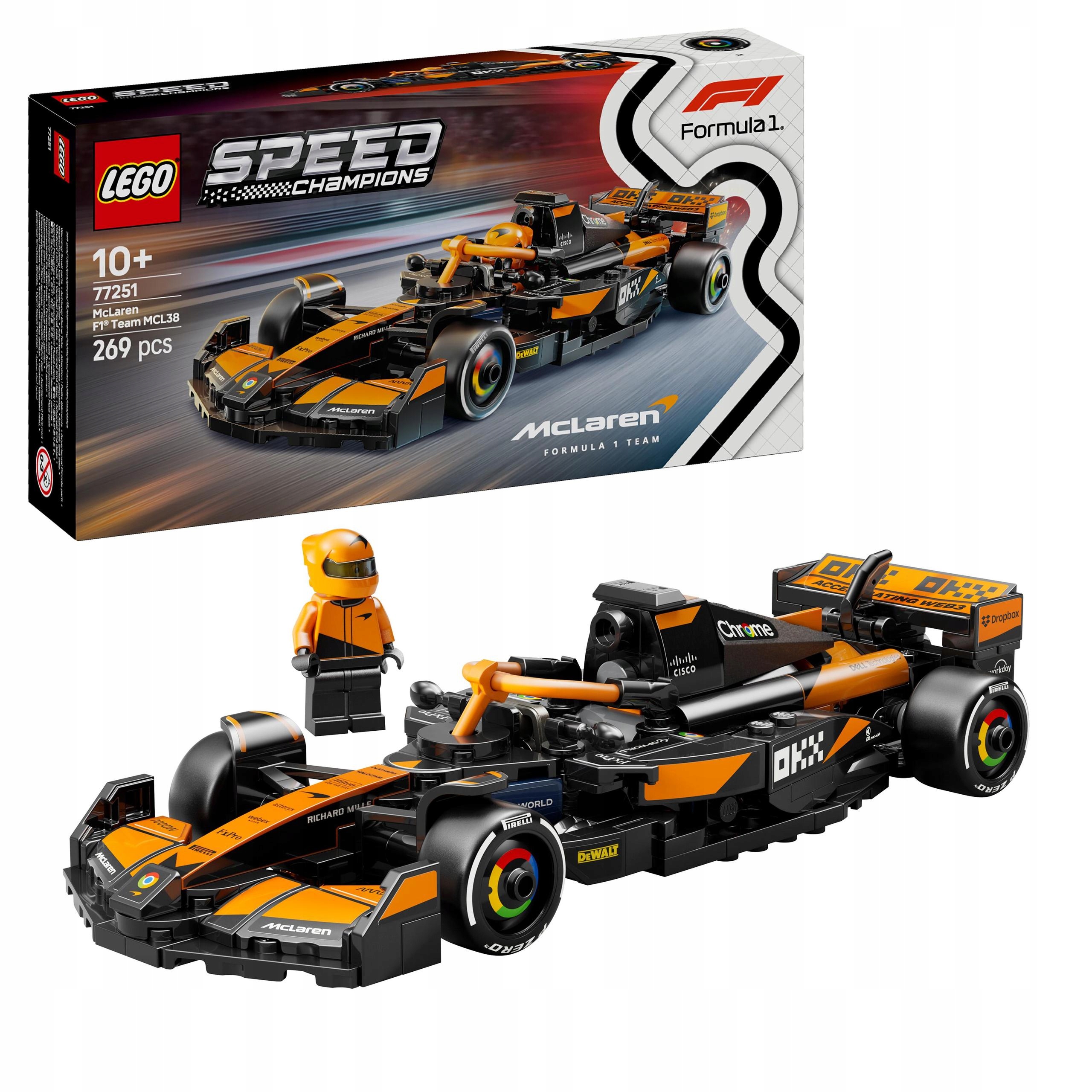 Lego 77251 Speed Champions Formula 1 Bolid McLAREN Team MCL38 Klocki Auto