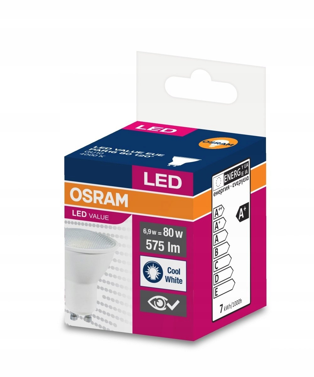 

Żarówka Led GU10 6,5W Value PAR16 575lm 4000K