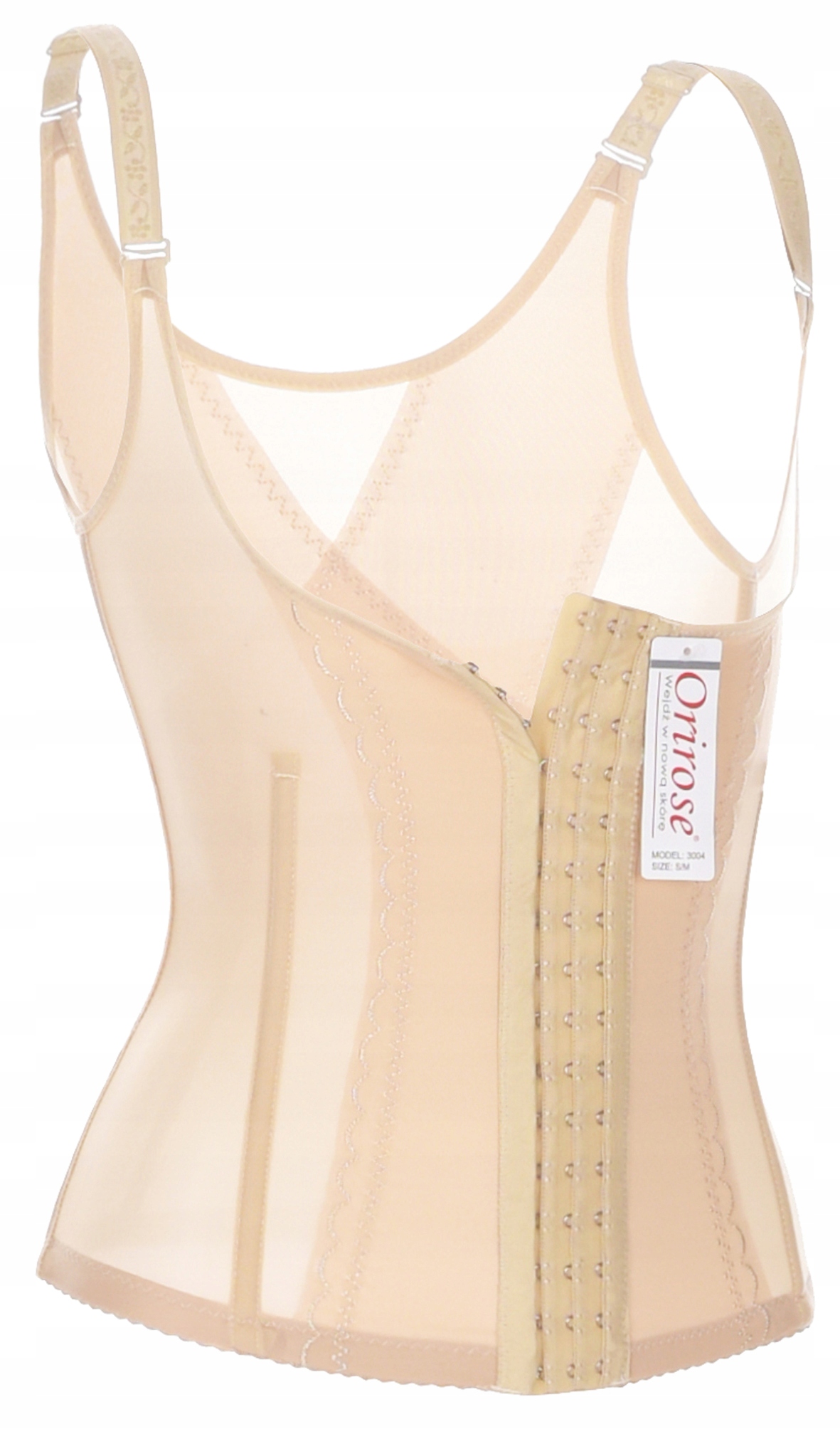 Orirose GORSET mocno WYSZCZUPLAJĄCY i modelujący talię brzuch z regulacją Kolor beżowy