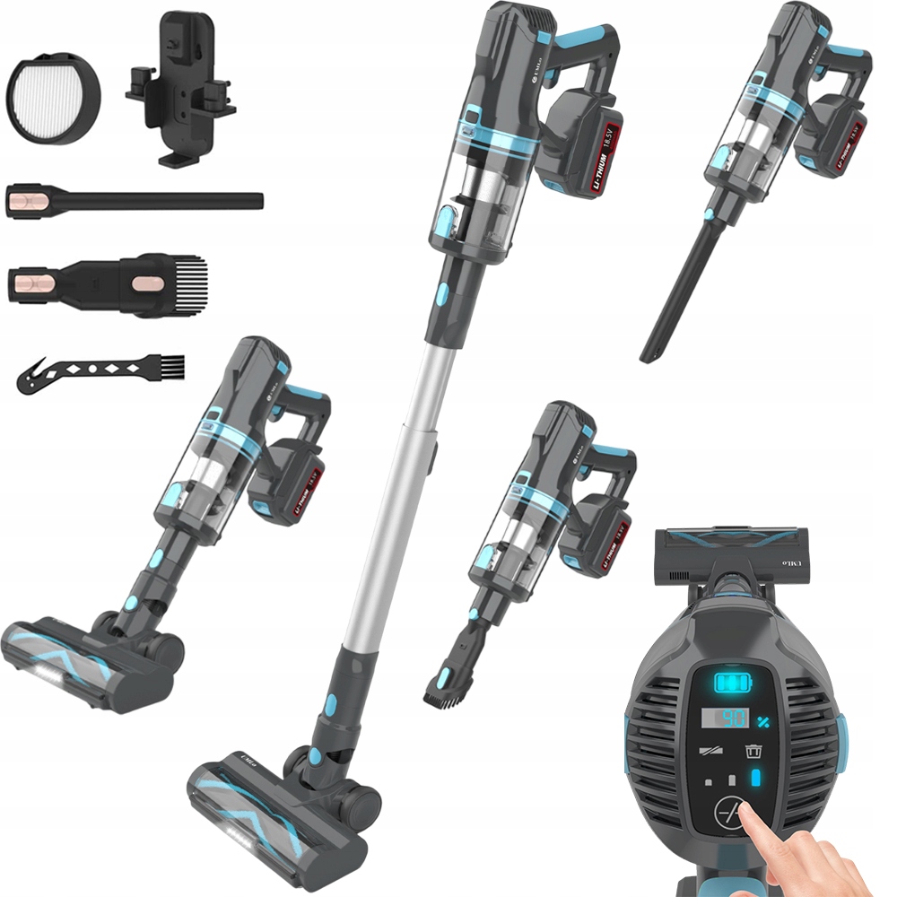 Vertikální Vysavače Umlo V11 300W 28000PA Ruční Bezdrátové Led Vysavače Pro Domácnost
