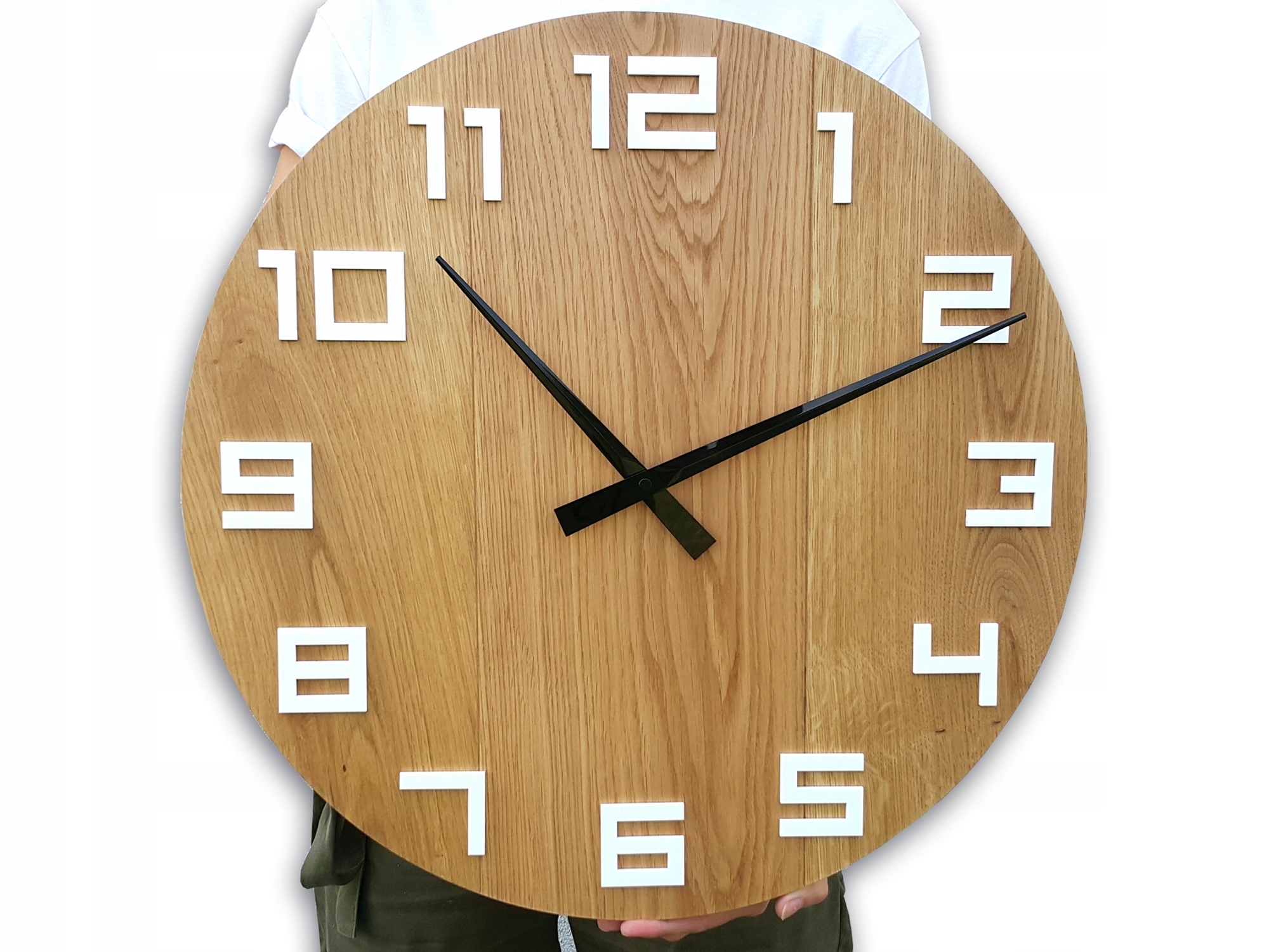 Nástenný hodinový strojček 49 cm Drevo číslice Digit Masívny