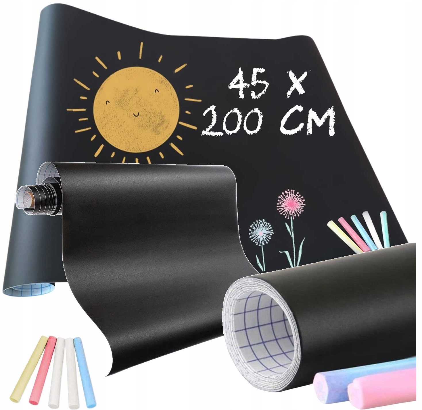 

Samoprzylepna Tablica Kredowa Duża 45x200 z Kredą