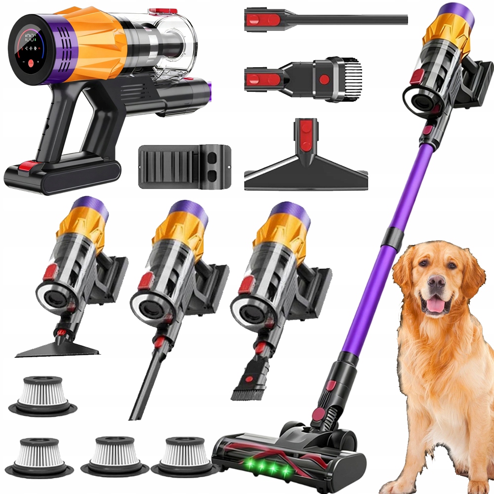 Výkonný Tyčový Vysavač Bezdrátový Ruční Cyklonový Bezsáčkový Vysavač 6V1 2.2AH