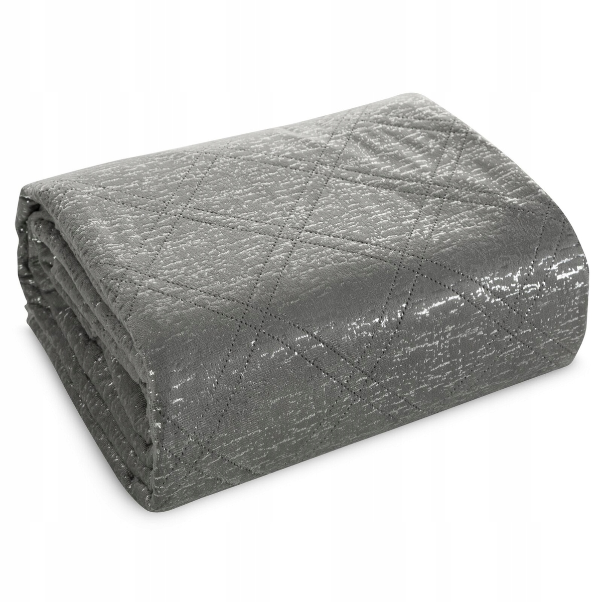 Přehoz na postel 220x240 prošívaný velurový Luiz Blink ocelový