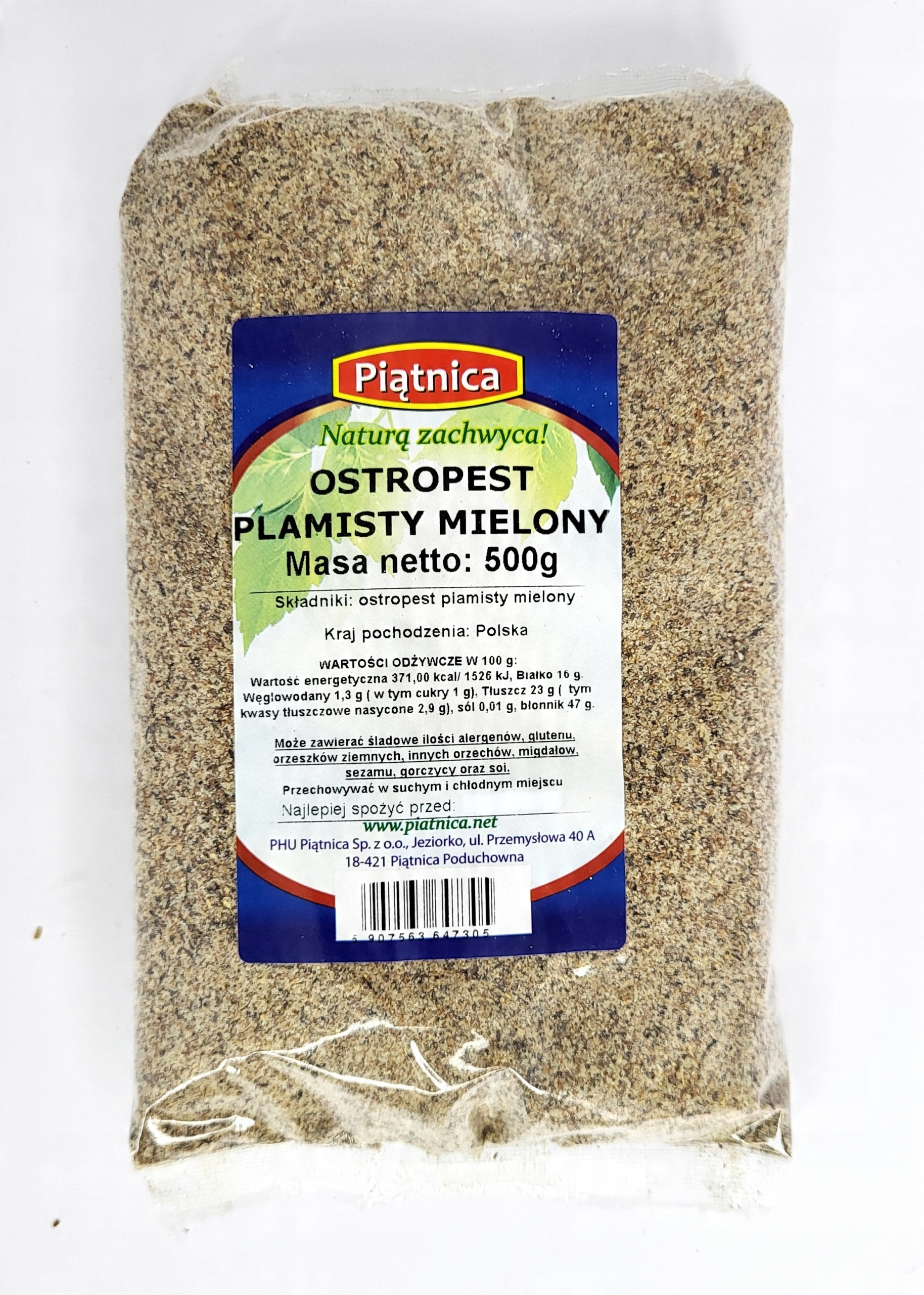 

Ostropest Plamisty Mielony 500g Piątnica