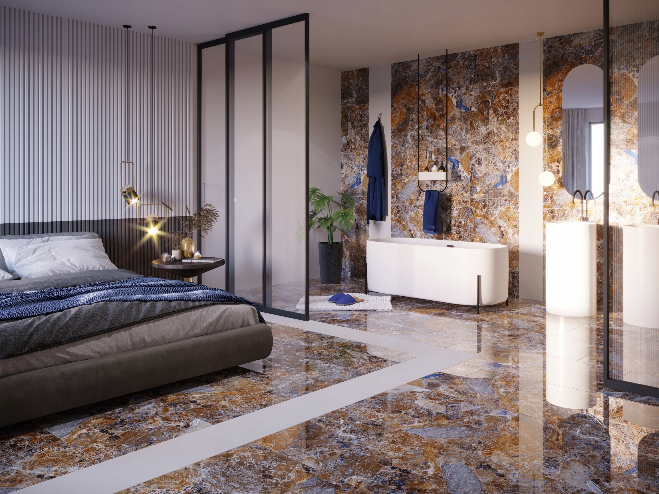 PŁYTKI GRES MARMUR LITE BLUE POLER 60x120 GAT.1 na ścianę i podłogę. Kolekcja LITE BLUE POLER POLER 60x120