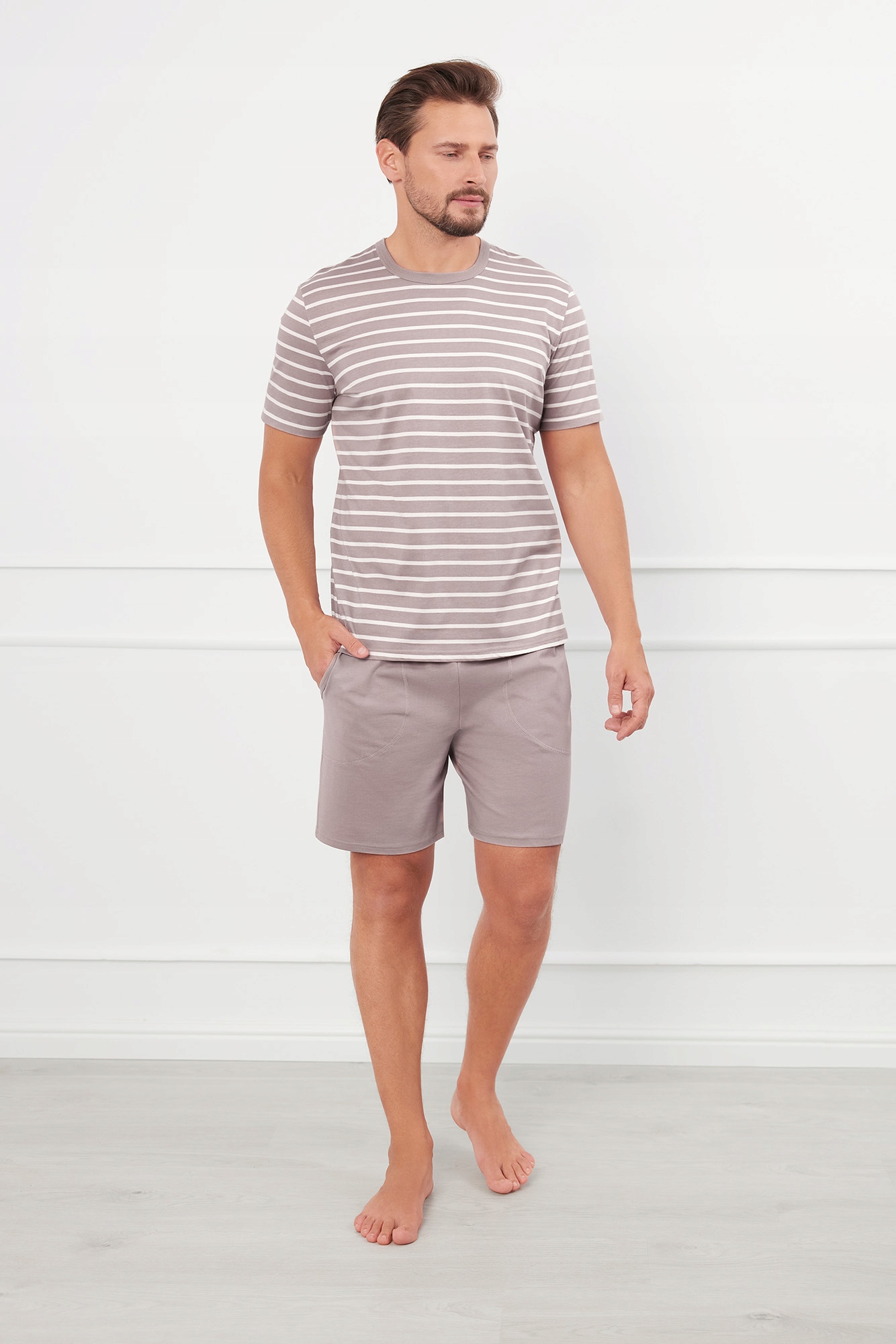 Pánské pyžamo s krátkým rukávem, krátké kalhoty bavlna XXXL Bert Italian Fashion