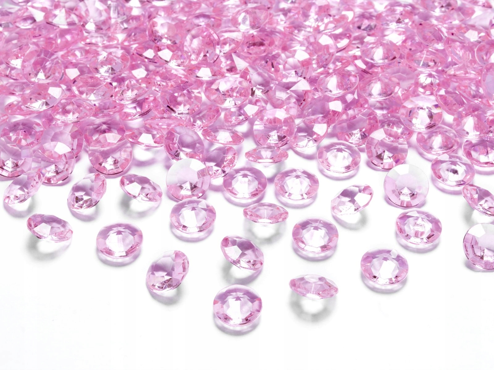 

Konfetti Diamenty kryształki różowe 12 mm 100 szt
