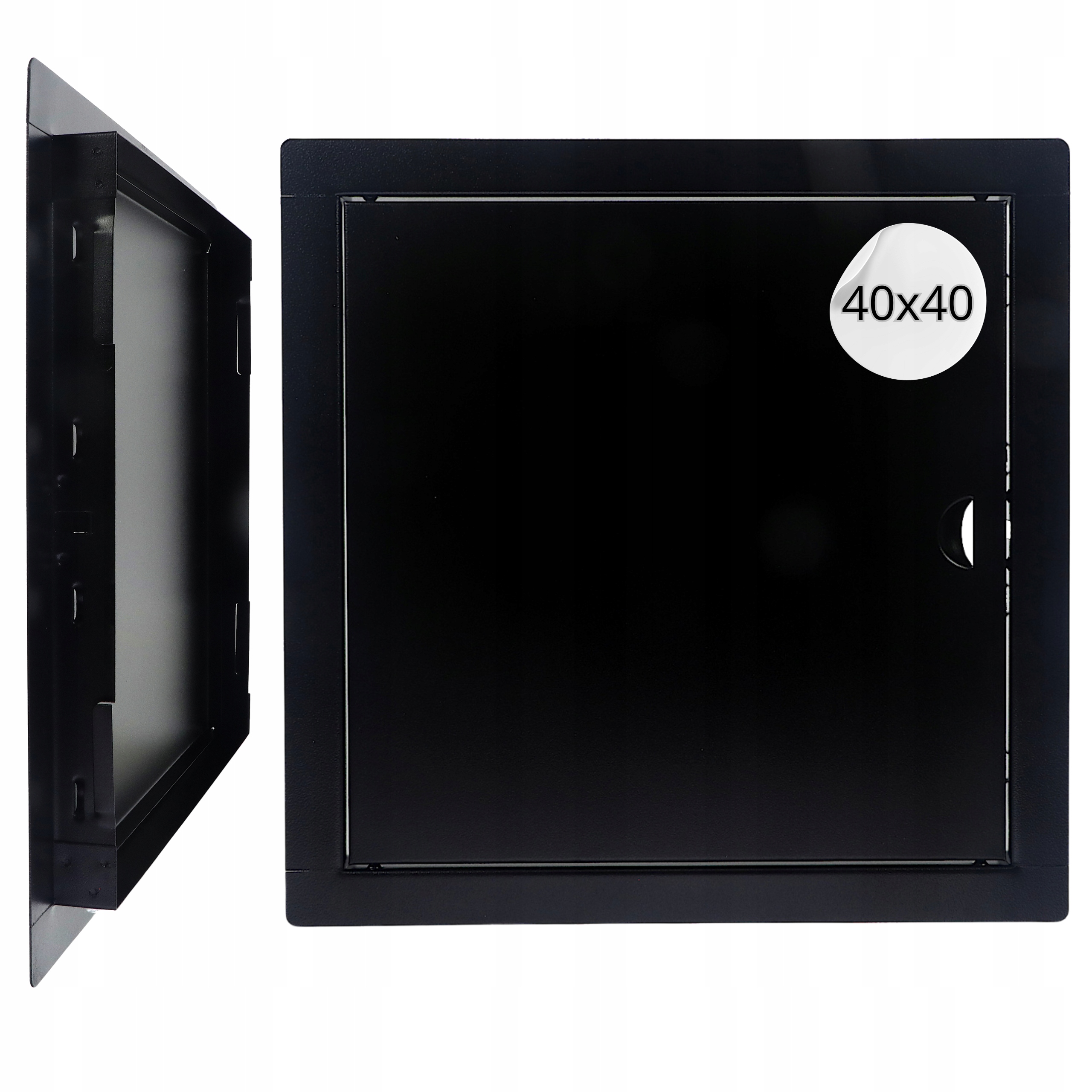 Revizní dvířka kovová černá na zámek Revizní klapka 40x40 cm