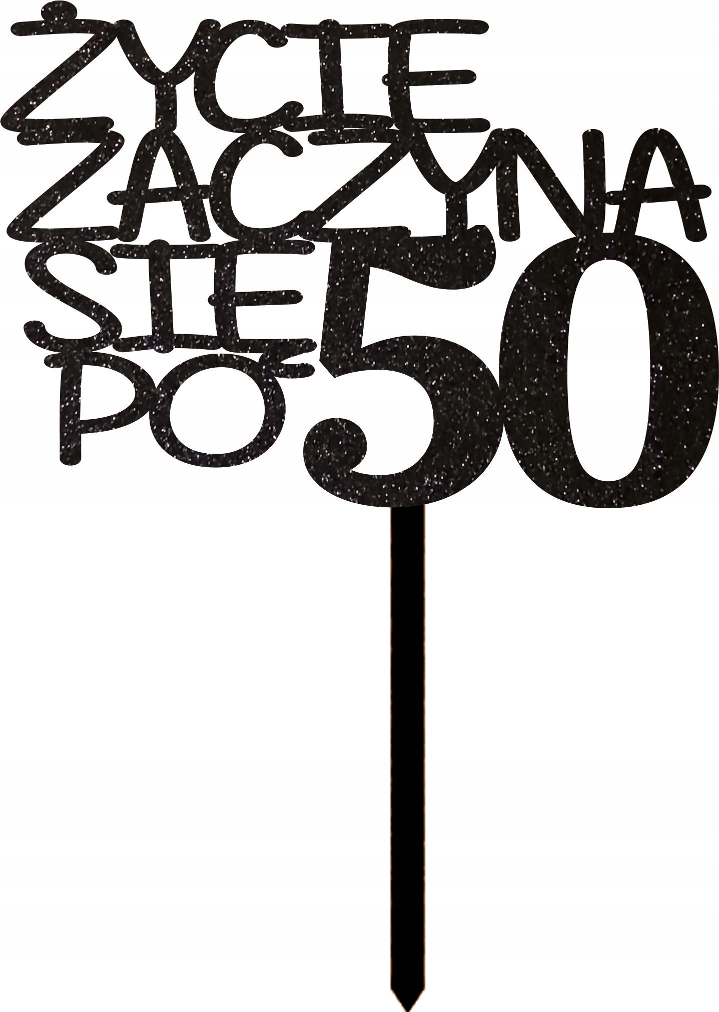 

Czarny Brokat Topper Życie Zaczyna Się Po 30 40 50