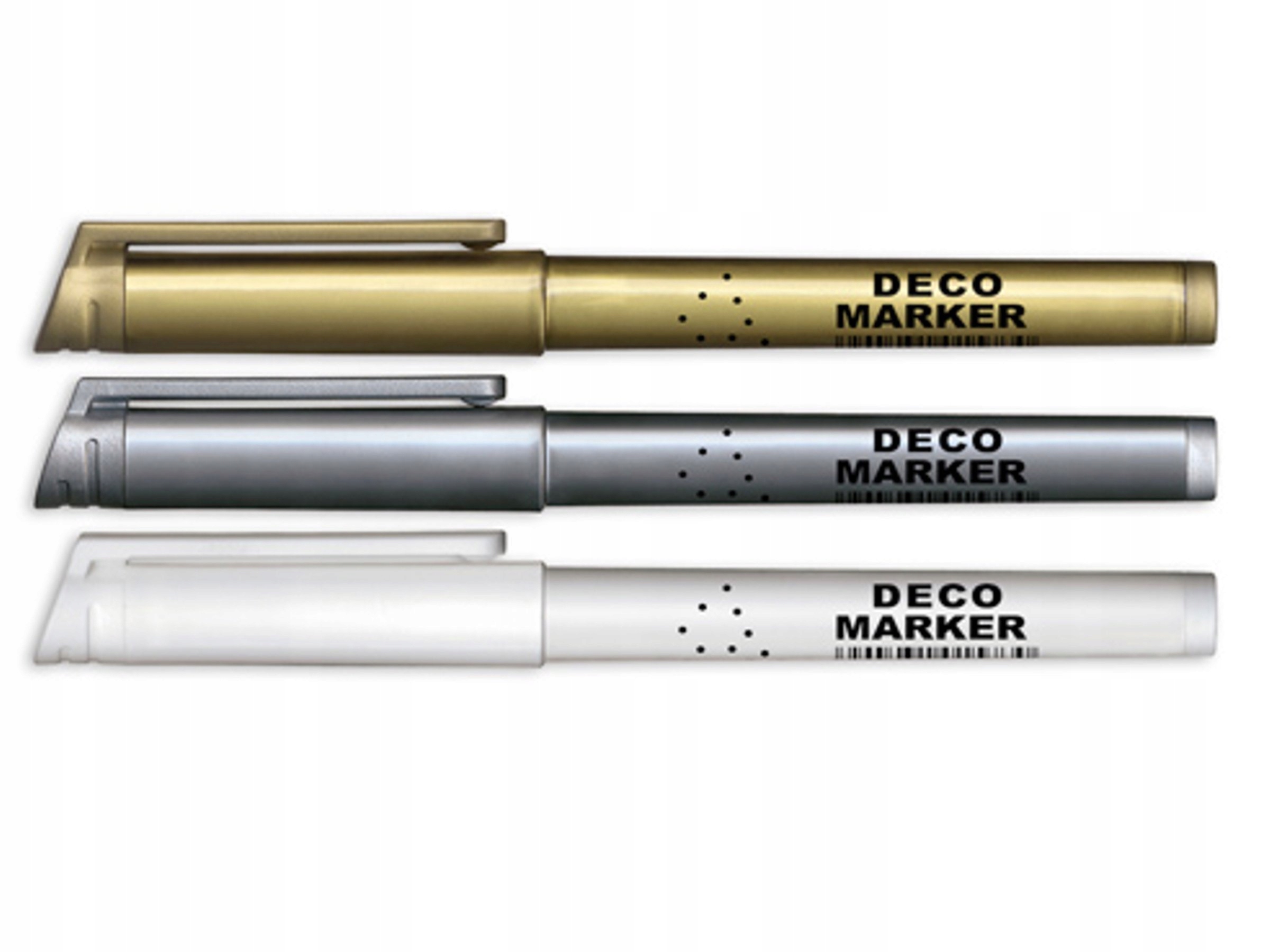 KOMPLET MARKER DEKORACYJNY ZŁOTY SREBRNY BIAŁY