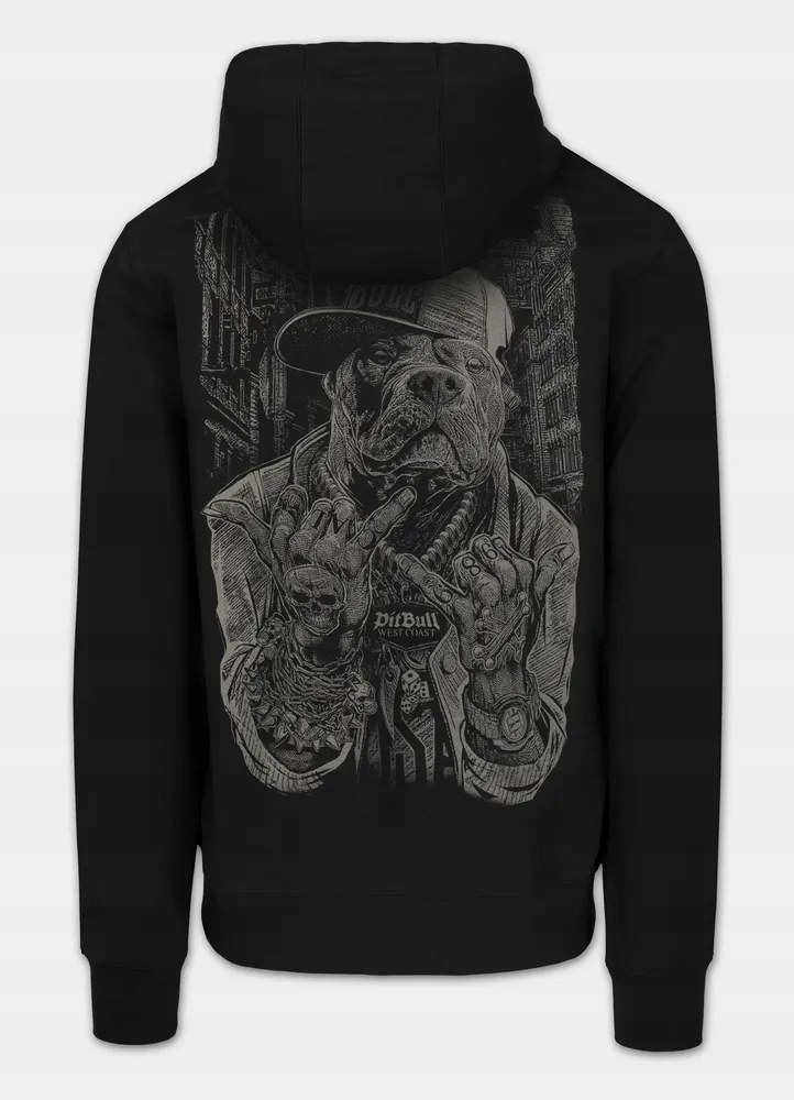 Pánská Rozepínací mikina s kapucí Pitbull Usa s velkým potiskem na zádech L