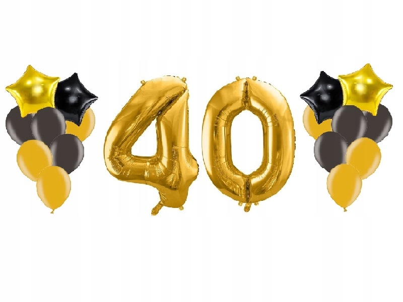 

Balony na 40 urodziny złote i czarne 18 sztuk