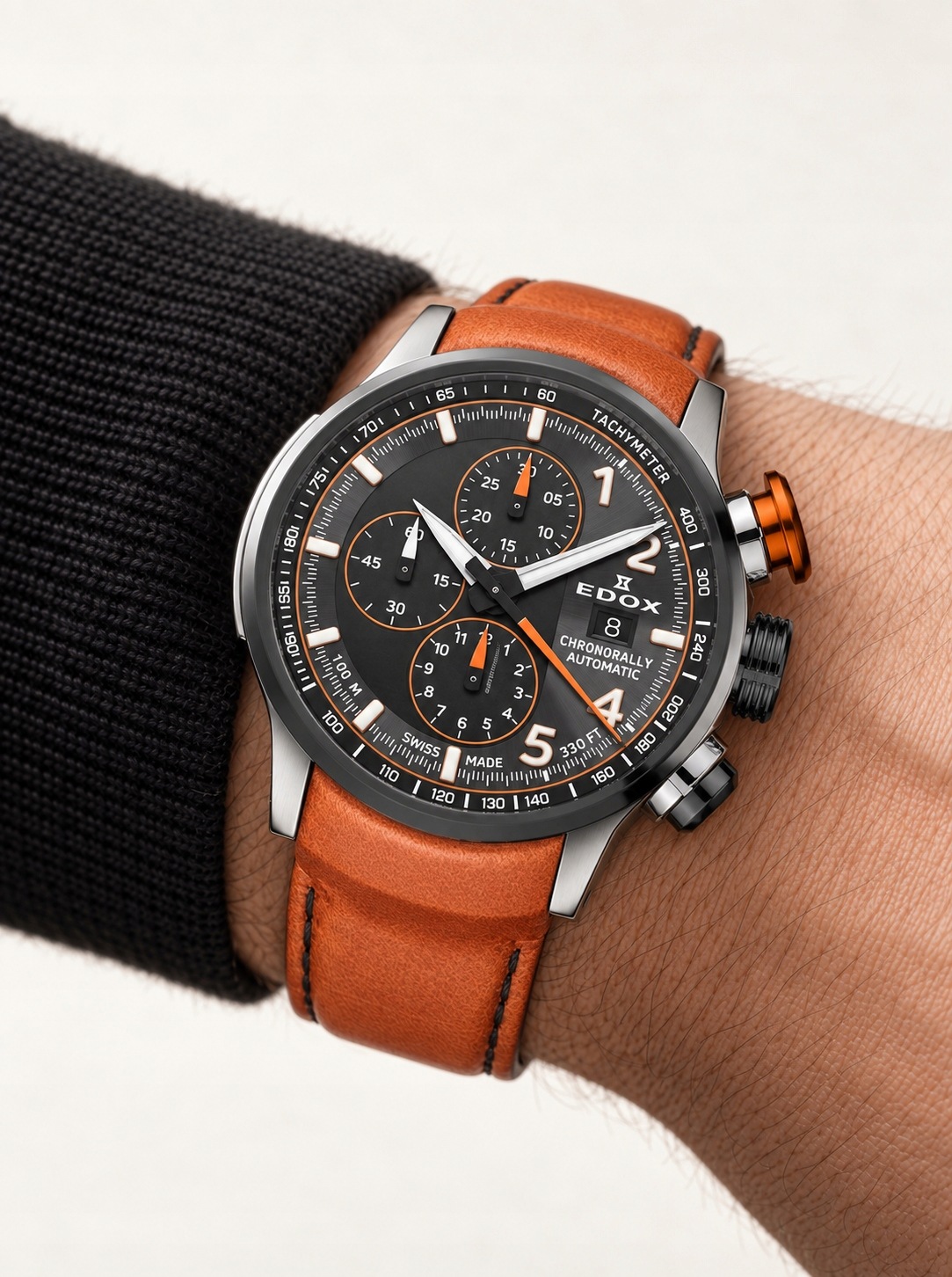 Hodinky Edox Chronorally Automatic 01129-TGNOCO-GNO 45 mm 10ATM