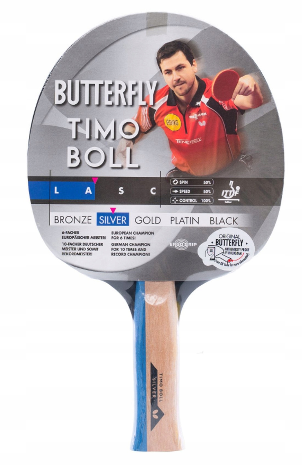 Rakietka Do Tenisa Stołowego Butterfly Timo Boll Silver