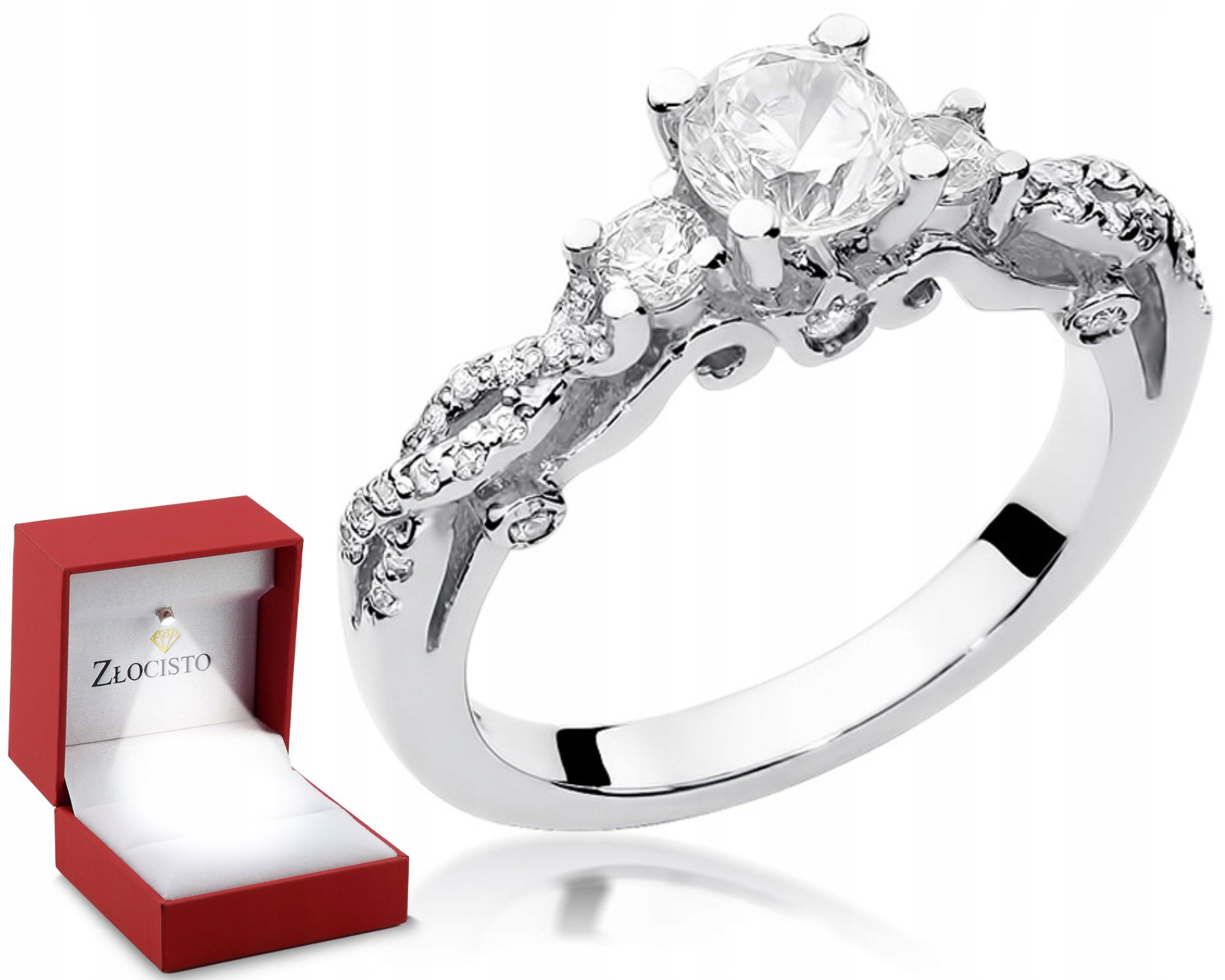 Bílý Prstýnek S Diamanty, Brilianty, Zlato Ryzost 585, Dárek Gravírování