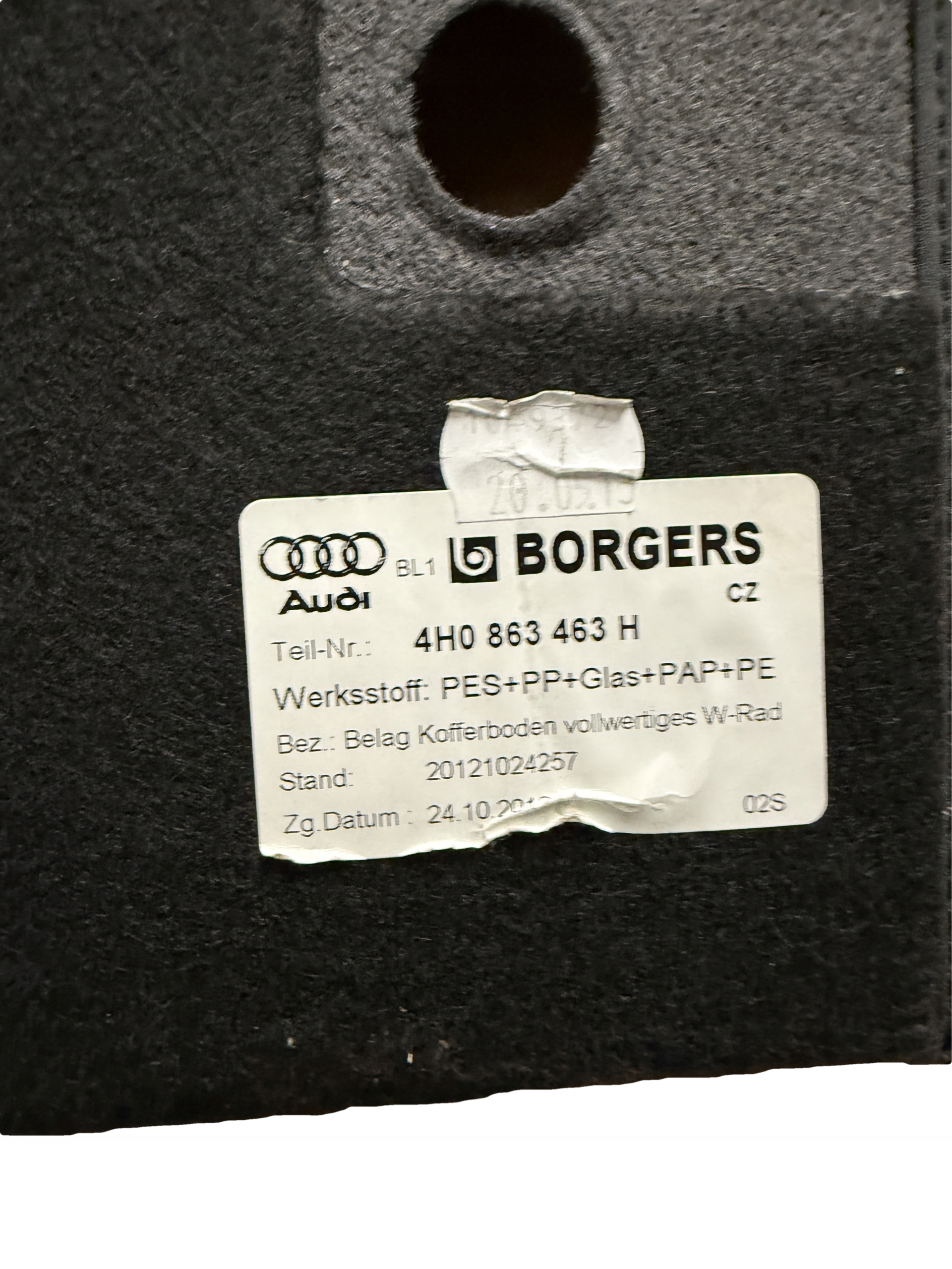 AUDI A8 4H D4 mats floor boot 4H0863463H