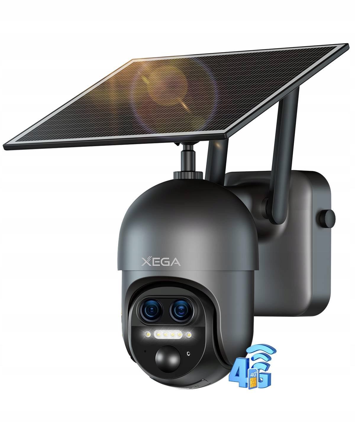 XEGA Kamera Zewnętrzna 4G LTE 12X Zoom Hybrydowy 2K PTZ Dual-Lens Solarna