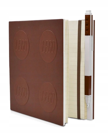 LEGO 52446 NOTATNIK ZESZYT Z DŁUGOPISEM BRĄZOWY EAN (GTIN) 4895028524463
