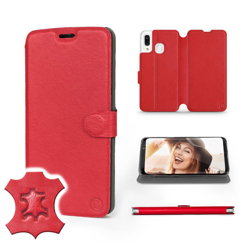 

Etui Mobiwear do Samsung Galaxy A40 - Red Leather