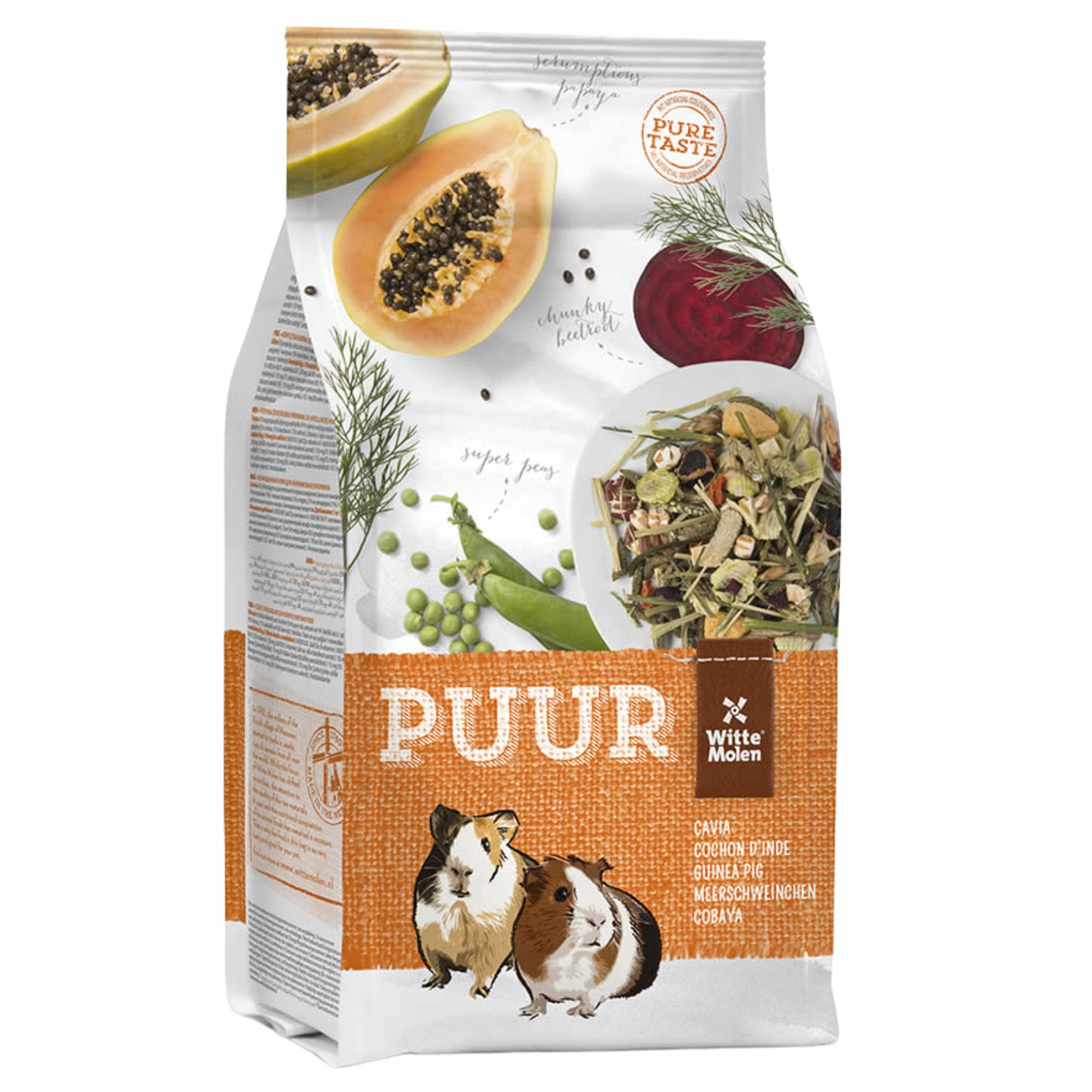 Levně Witte Molen Puur Krmivo pro morčata 7 kg – papája hrášek červená řepa