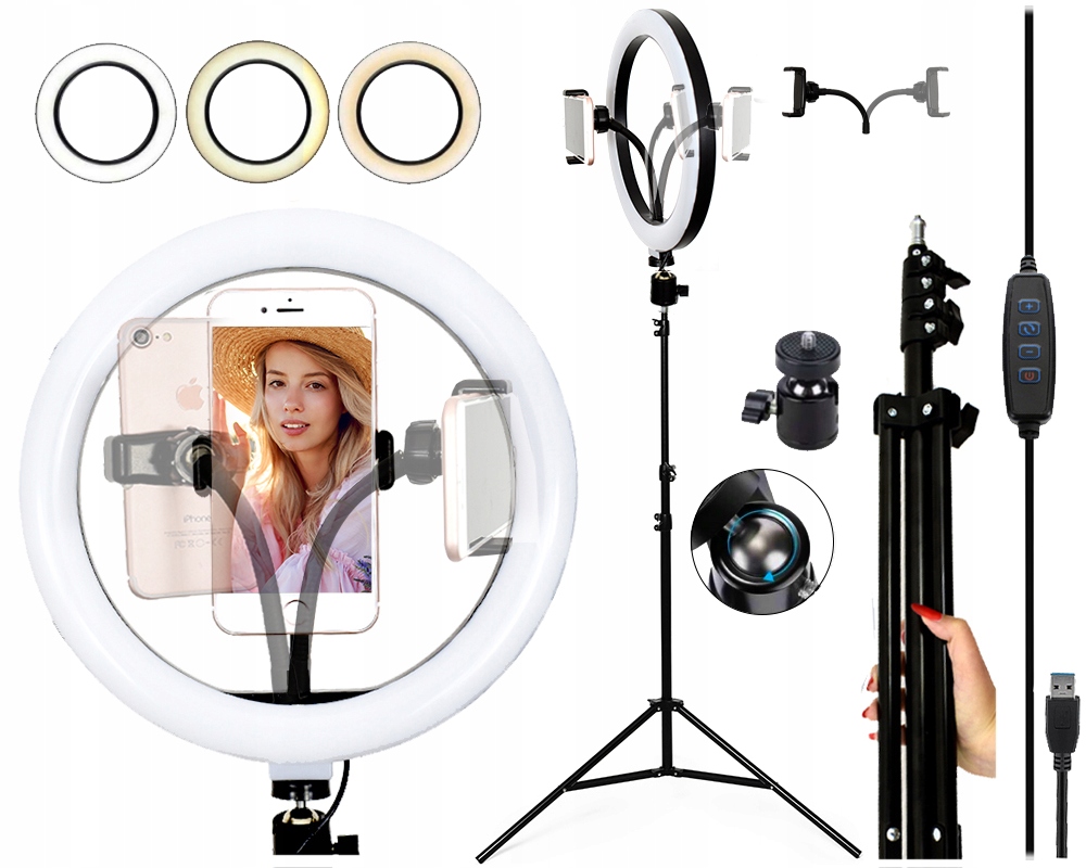 

Lampa Pierścieniowa Led Ring Makijaż+statyw 220CM