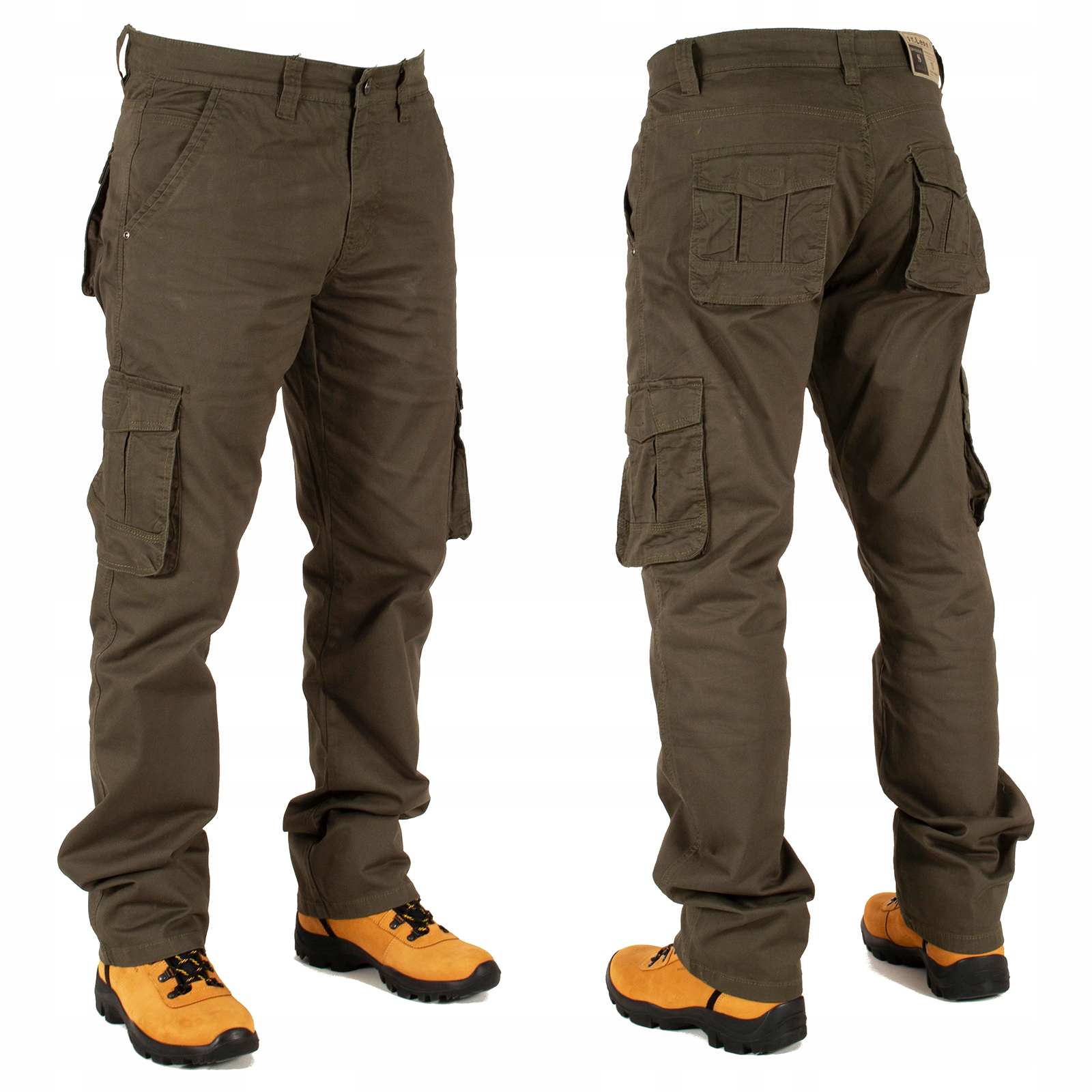 Spodnie męskie bojówki W:32 88 CM robocze oliwka