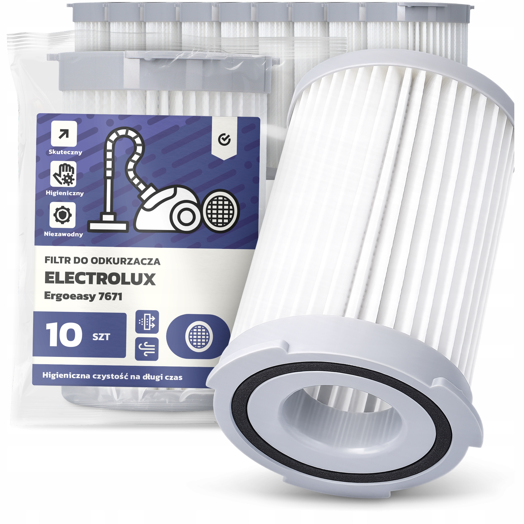 10 x Vzduchový Filtr pro vysavač Electrolux Ergoeasy 7671 Hepa Em-w