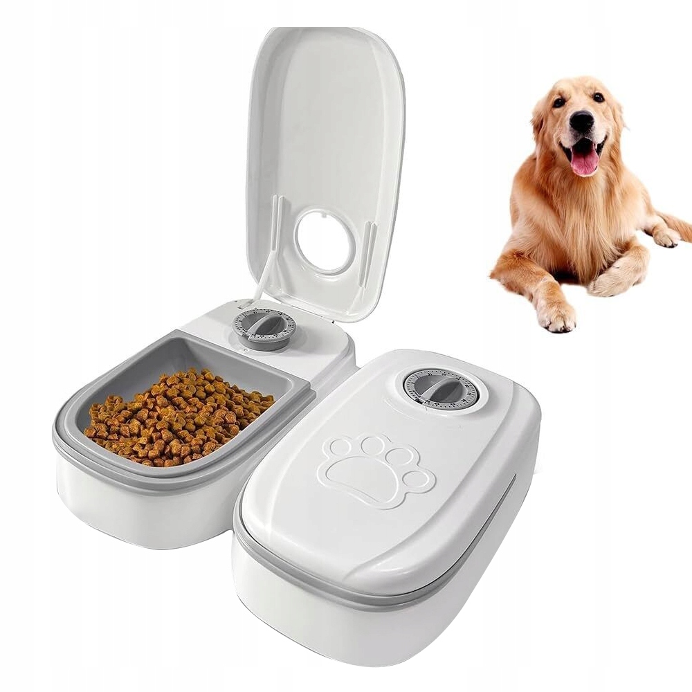 Levně Dvojité Časové Krmítko S Oddělenými Komorami Pro Suché Krmivo