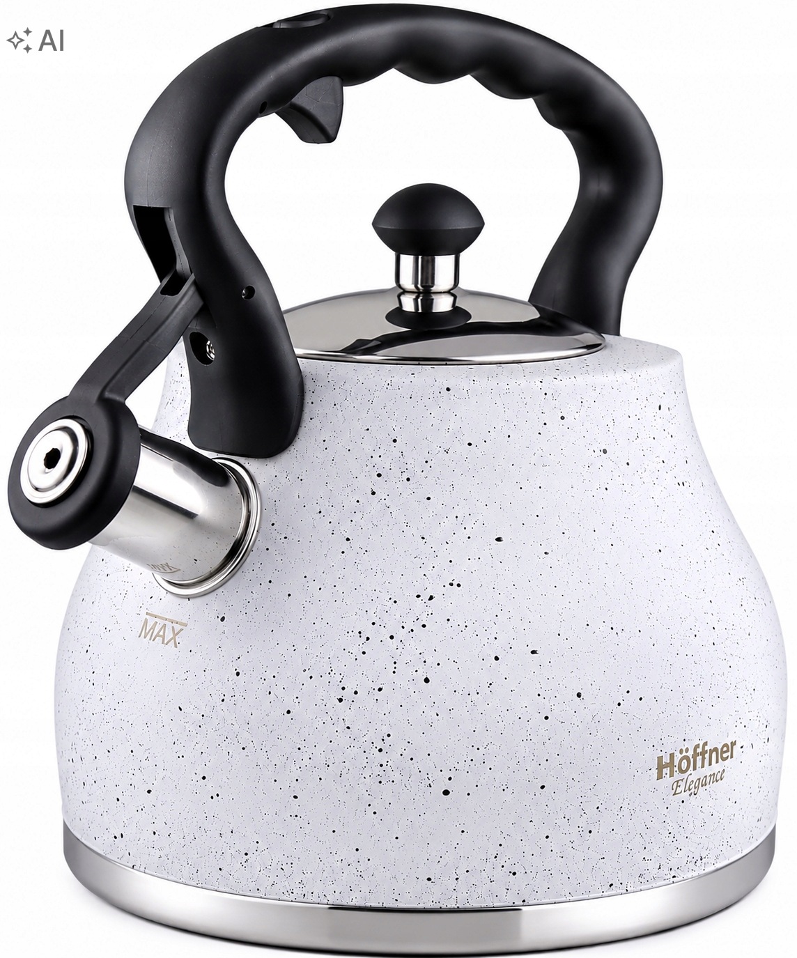 Konvice S Píšťalkou, Pevná, Nerezová Ocel, Plné Dno 2,7 L Hoffner