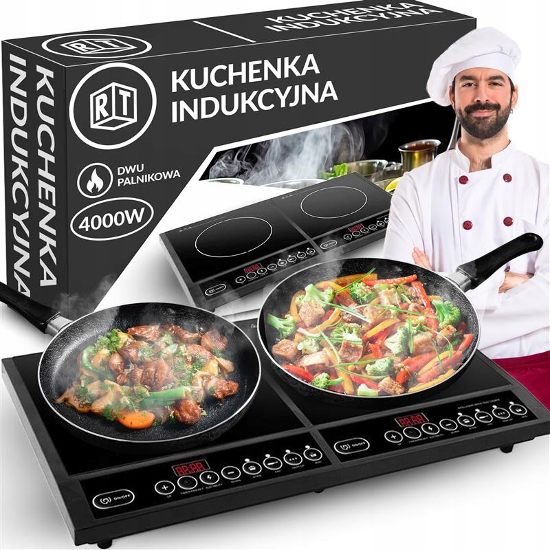Dvojplatničkový Indukčný Sporák, Elektrická Indukčná Varná Doska, Výkonná, 4000 W