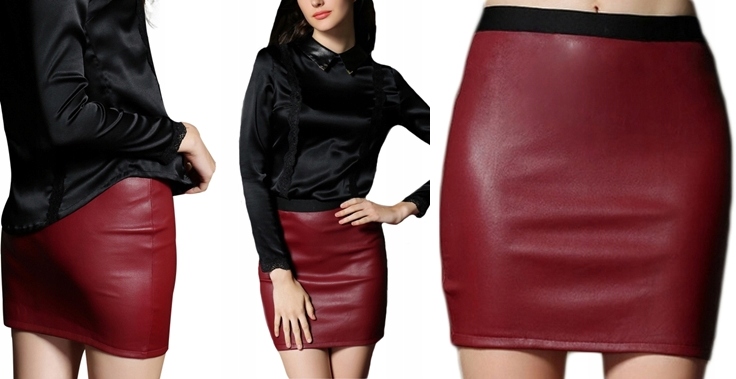 

Kolory Markowa Spódnica Eko Skóra Mini Skórzana Xs