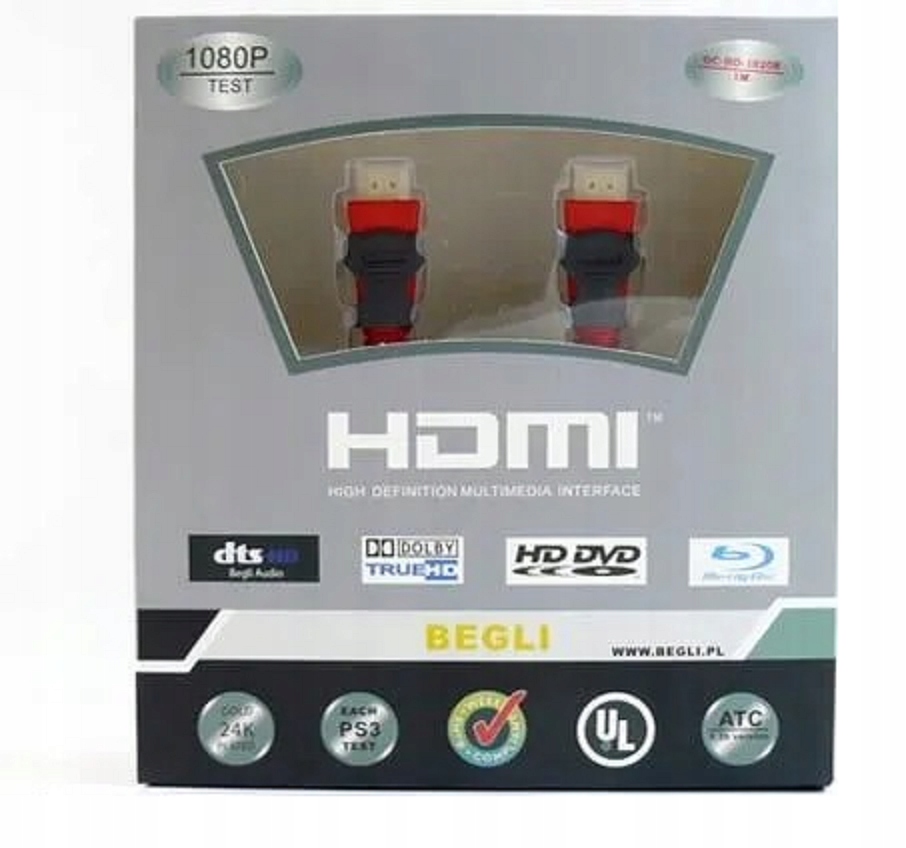 Kabel 4M Begli Gold GC-HD-1020R Vysoce Kvalitní 1080P Opletený