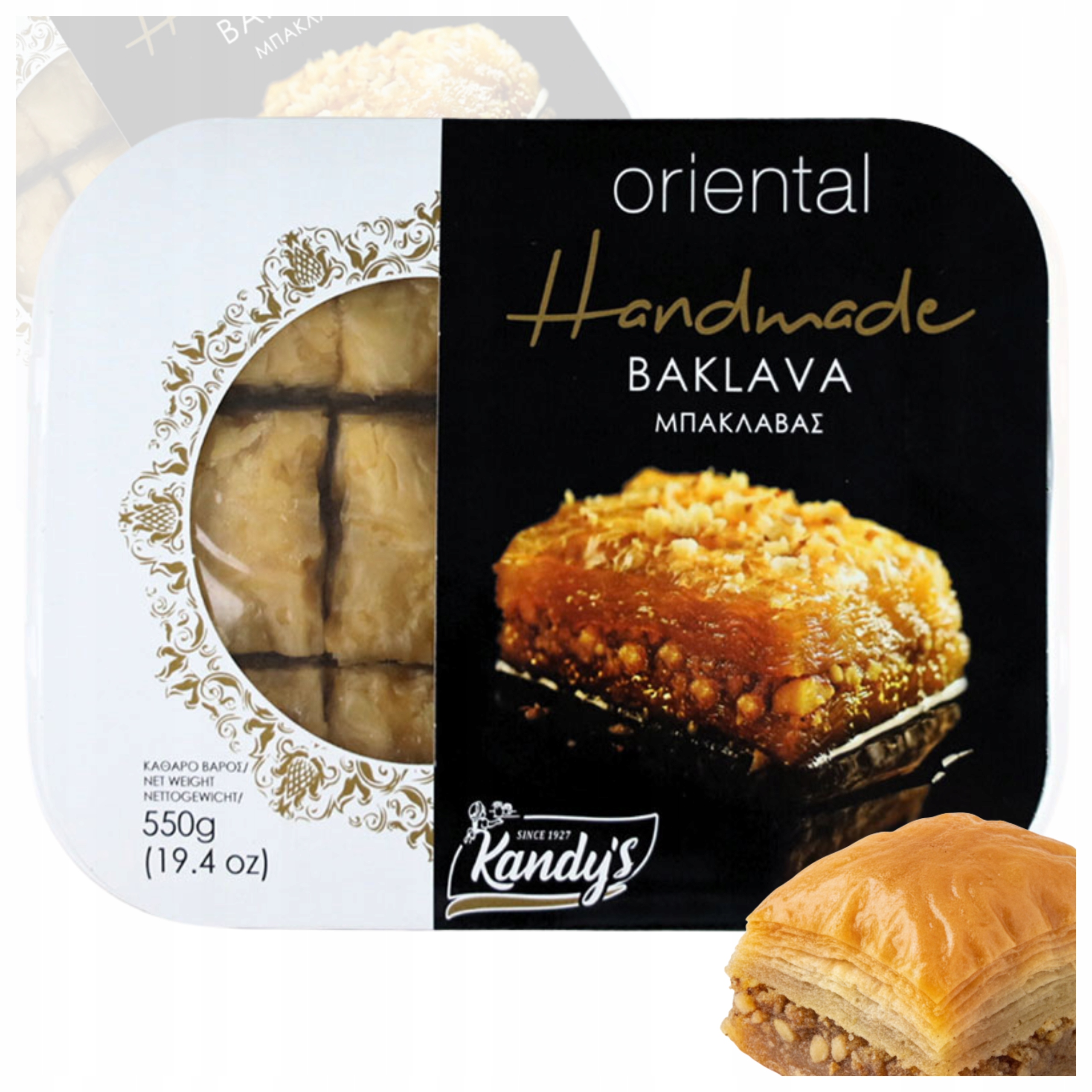 BAKLAVA GRECKA RĘCZNIE ROBIONA CIASTECZKA DUŻE OPAKOWANIE KANDYLAS 550G