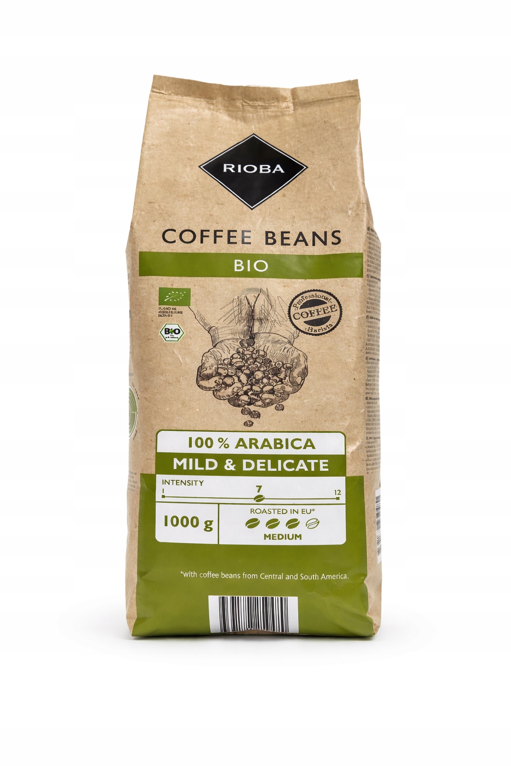 Kawa ziarnista ekologiczna Rioba Organic Coffee Bio 1KG