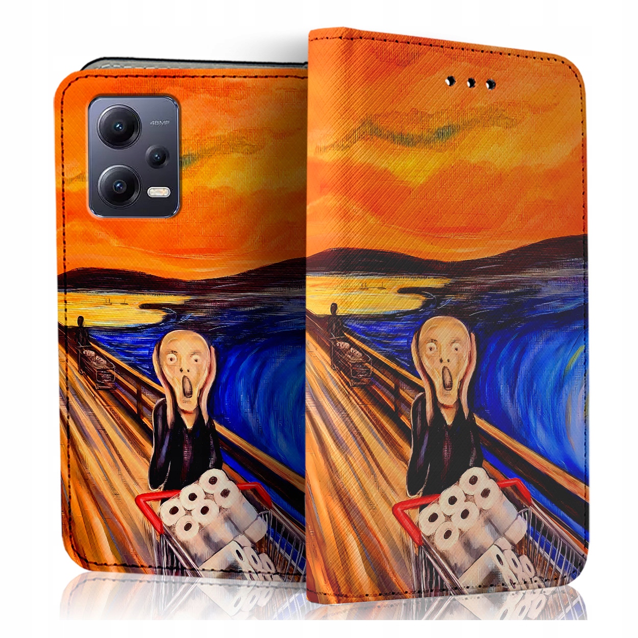 Etui Z Klapką Na Telefon Xiaomi Redmi Note 12 5G Case Pokrowiec Szkiełko