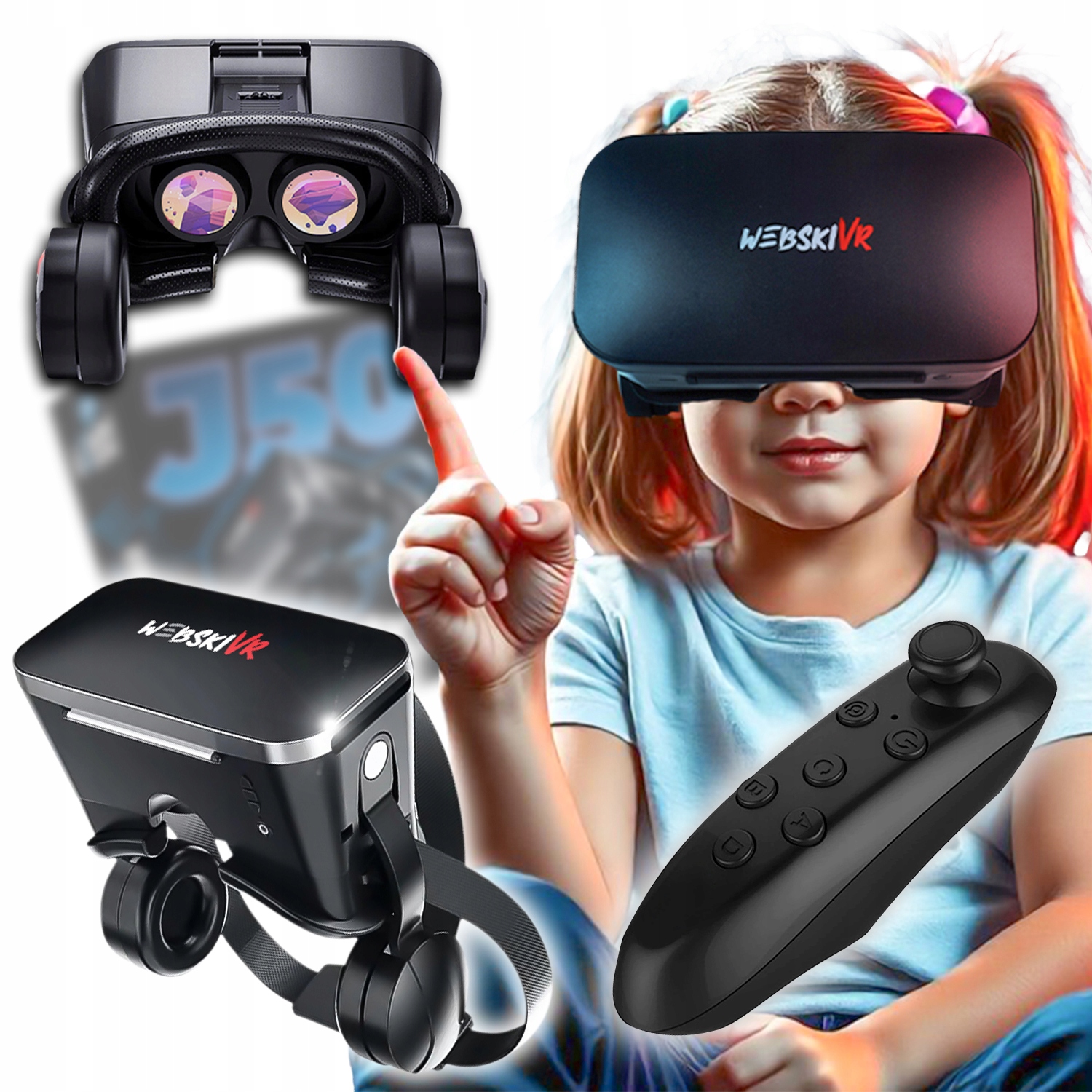Brýle Vr 3D S Bezdrátovými Bluetooth Sluchátky Ovladač Bt Pilot