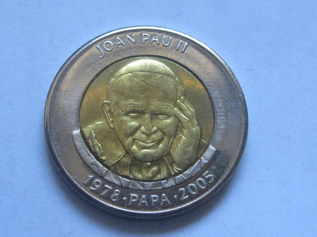 nr108 Andora Moneta 1 Diner Jan Paweł II 2005 Rzadka