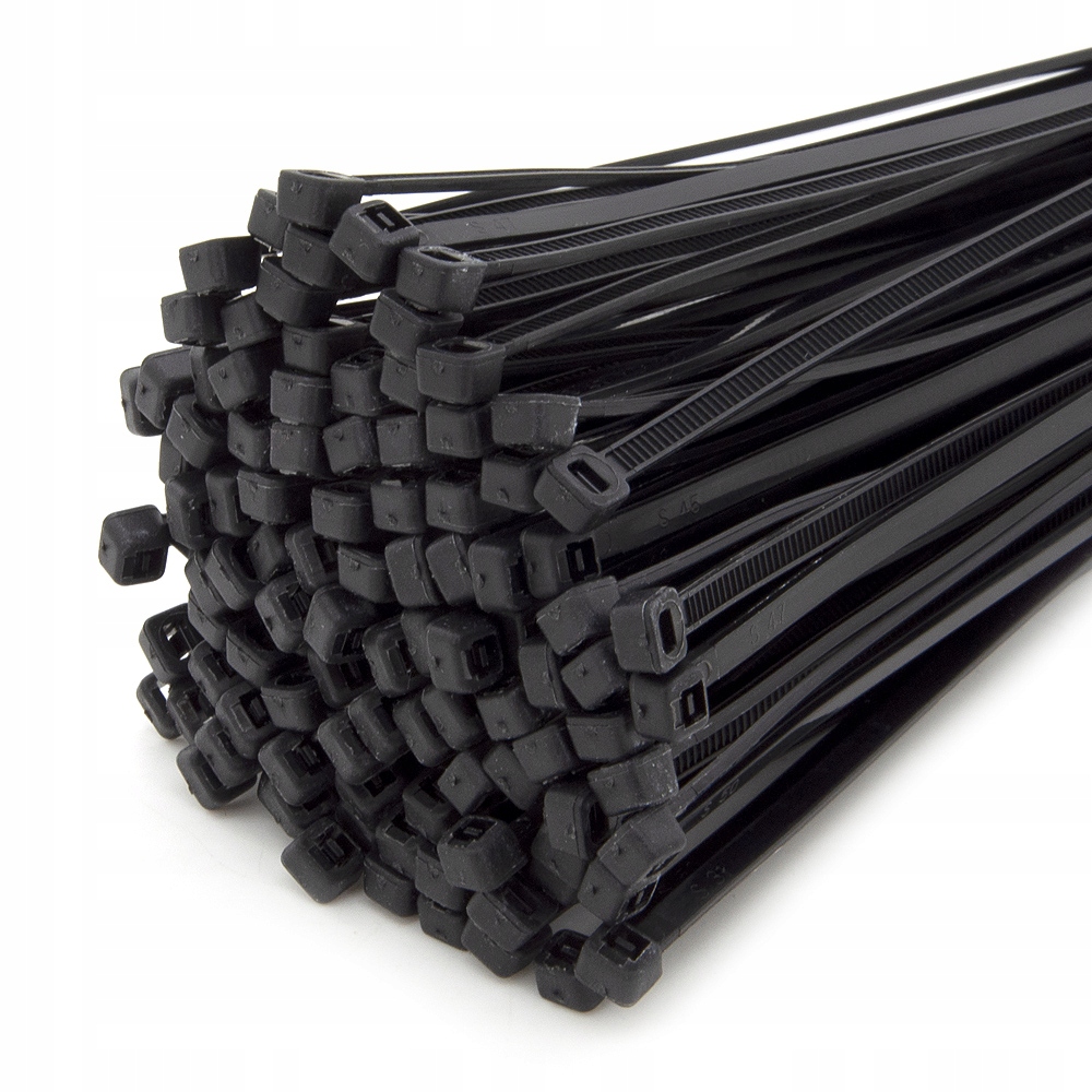 OPASKI KABLOWE PLASTIKOWE CZARNE DO KABLI 7,5x450 100szt UV Materiał nylon